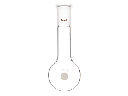 MSE PRO Long Neck Round Bottom Flask, Grinding Mouth: 24/40, Capacity: 100mL, Neck Length: 65mm