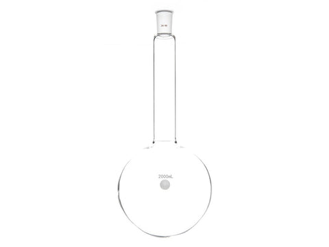 MSE PRO Long Neck Round Bottom Flask, Grinding Mouth: 24/40, Capacity: 2000mL, Neck Length: 175mm
