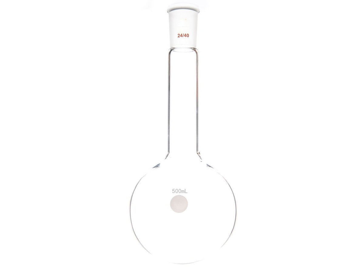 MSE PRO Long Neck Round Bottom Flask, Grinding Mouth: 24/40, Capacity: 500mL, Neck Length: 100mm