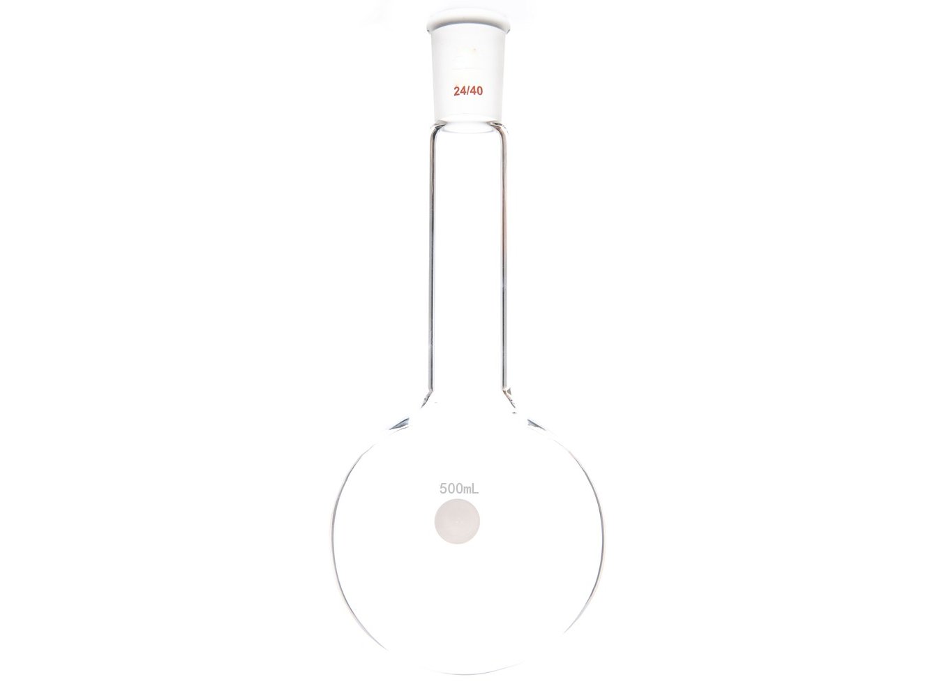 MSE PRO Long Neck Round Bottom Flask, Grinding Mouth: 24/40, Capacity: 500mL, Neck Length: 100mm
