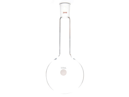 MSE PRO Long Neck Round Bottom Flask, Grinding Mouth: 24/40, Capacity: 500mL, Neck Length: 100mm