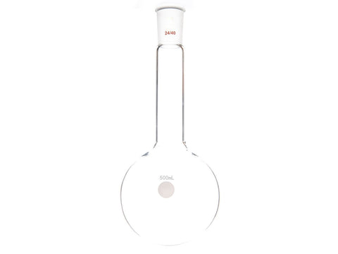 MSE PRO Long Neck Round Bottom Flask, Grinding Mouth: 24/40, Capacity: 500mL, Neck Length: 100mm