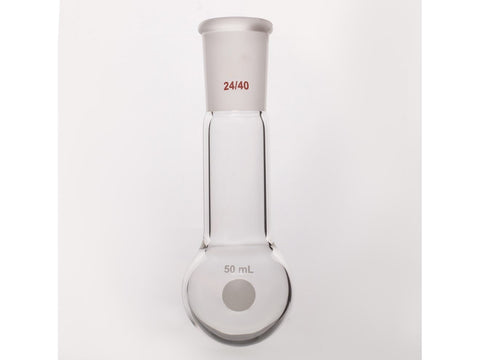 MSE PRO Long Neck Round Bottom Flask, Grinding Mouth: 24/40, Capacity: 50mL, Neck Length: 55mm