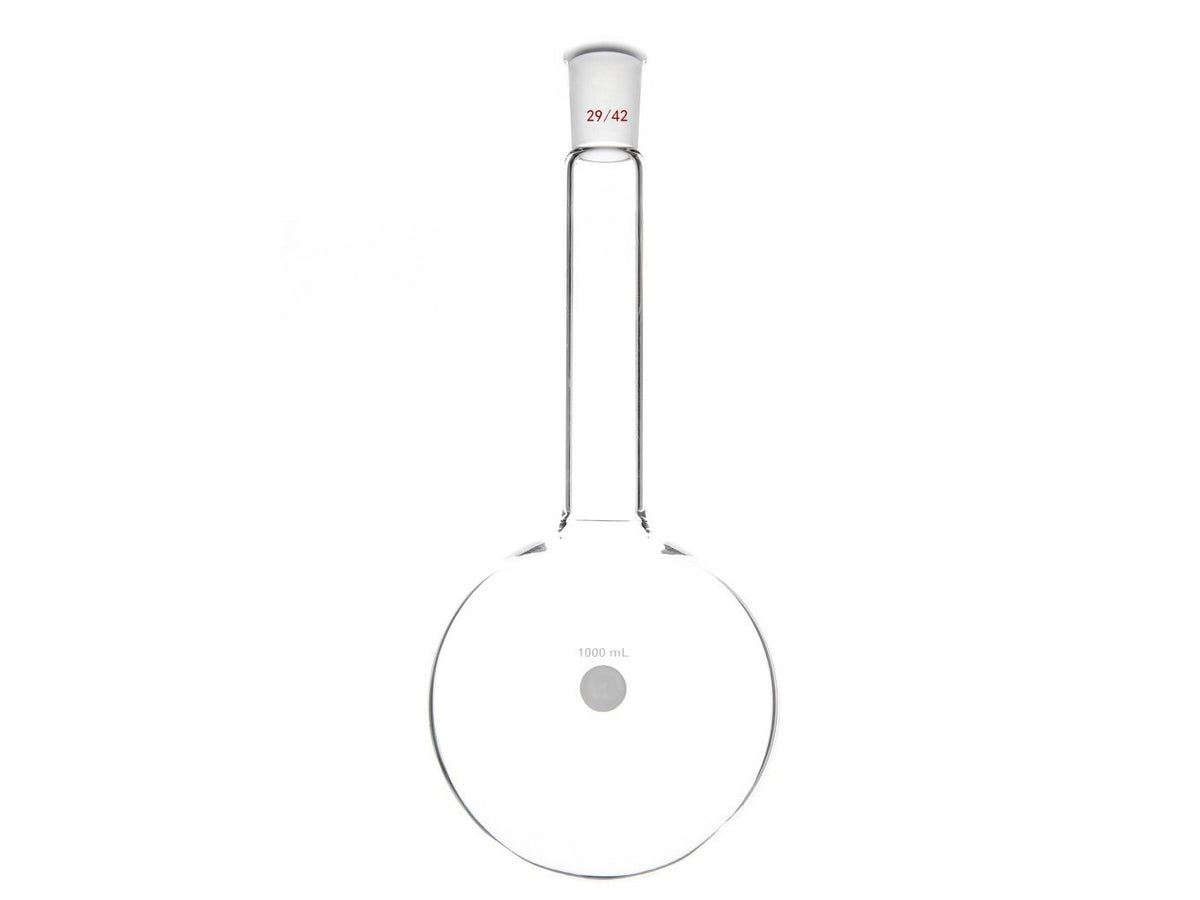 MSE PRO Long Neck Round Bottom Flask, Grinding Mouth: 29/42, Capacity: 1000mL, Neck Length: 138mm