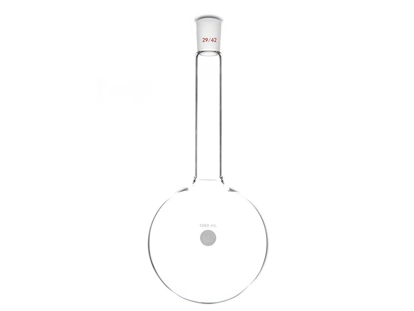 MSE PRO Long Neck Round Bottom Flask, Grinding Mouth: 29/42, Capacity: 1000mL, Neck Length: 138mm