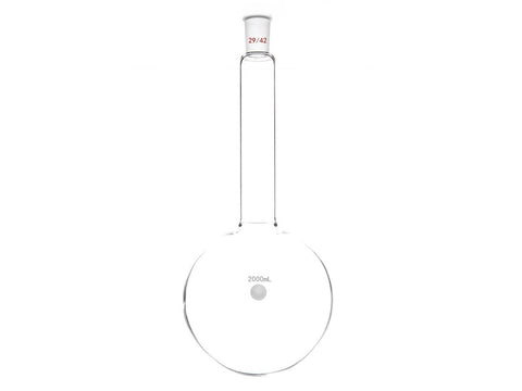 MSE PRO Long Neck Round Bottom Flask, Grinding Mouth: 29/42, Capacity: 2000mL, Neck Length: 175mm