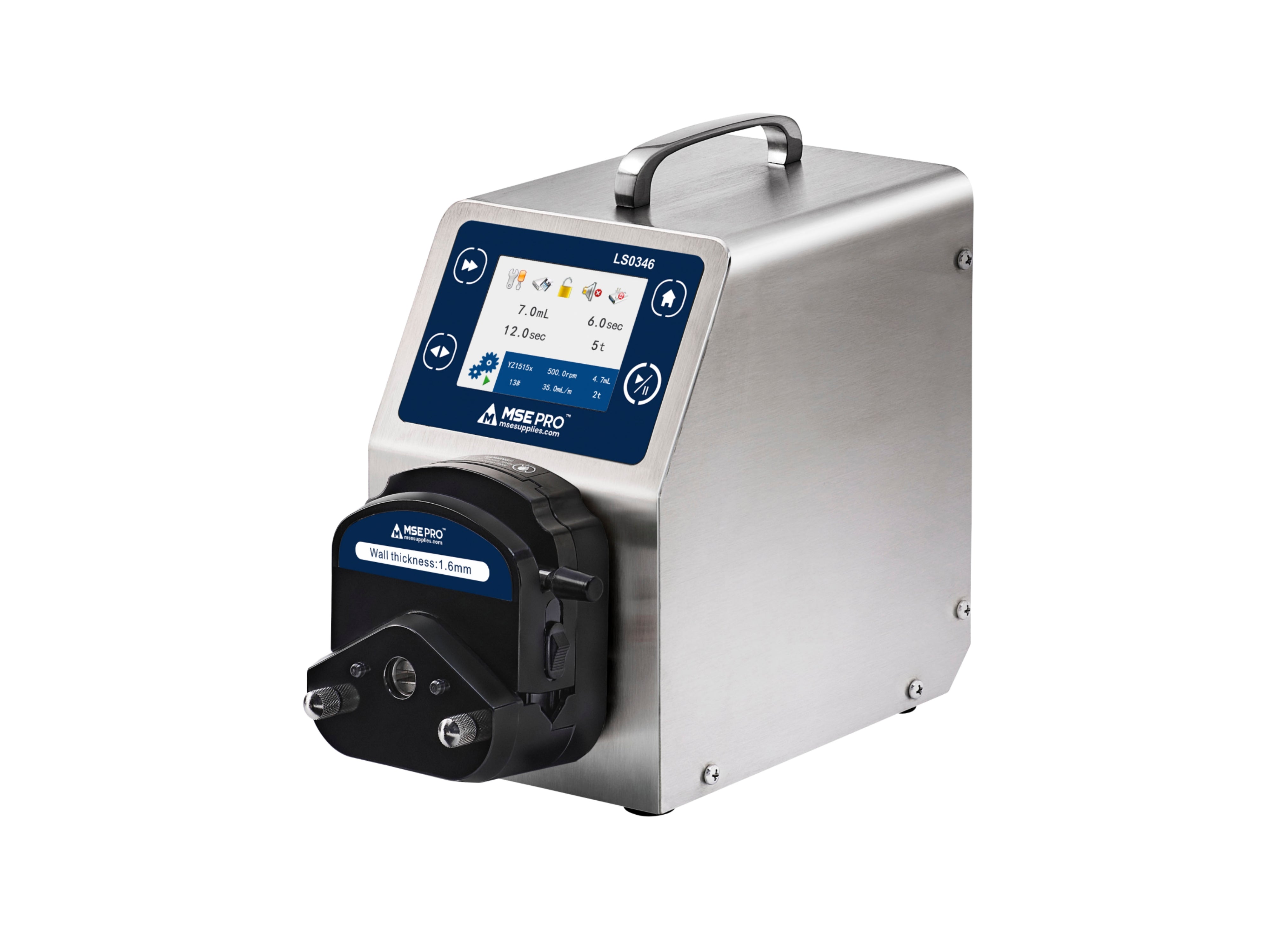 MSE PRO Medium Flow Digital Distribution Peristaltic Pump with Touch Screen, Max Speed 600rpm, Pump Systems, MSE Supplies LLC, MSE Supplies
