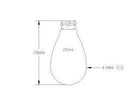 MSE PRO Micro-Volume Ribbed Eggplant-Shaped Bottle, 25mL, 14/10