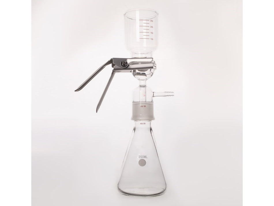 MSE PRO Mobile Phase Filter (without Filter Membrane) with Sand Core Flange, 250mL Filter Bottle