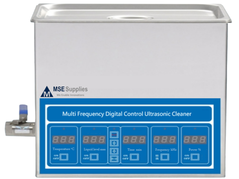 MSE PRO Multi Frequency Digital Ultrasonic Cleaner with Heater, 27L Capacity, 45kHz/80kHz/100kHz - MSE Supplies LLC