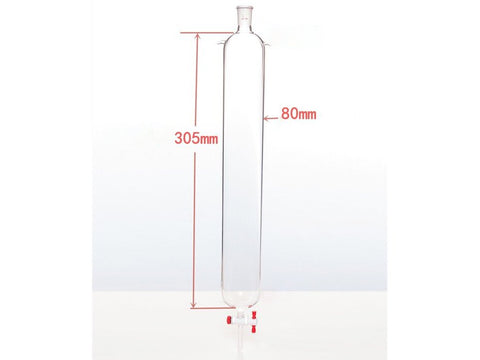 MSE PRO Plus Ears Chromatography Column, φ80mm, Effective Length 305mm, Gate Aperture: 4mm, 24/40 - MSE Supplies LLC