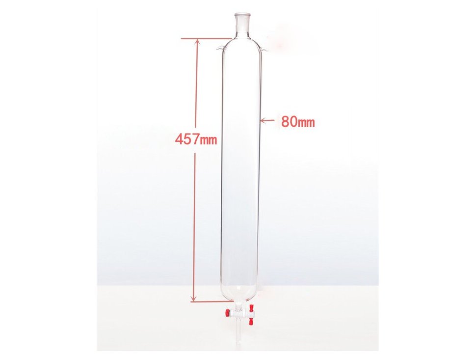MSE PRO Plus Ears Chromatography Column, φ80mm, Effective Length 457mm, Gate Aperture: 4mm, 24/40