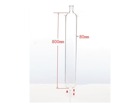 MSE PRO Plus Ears Chromatography Column, φ80mm, Effective Length 800mm, Gate Aperture: 4mm, 24/40 - MSE Supplies LLC