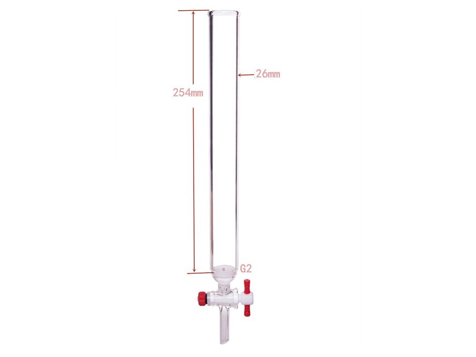 MSE PRO PTFE Gate Column with Sand Plate, φ26mm, Effective Length: 254mm - MSE Supplies LLC