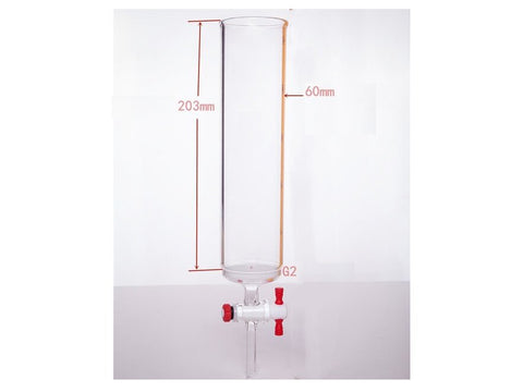 MSE PRO PTFE Gate Column with Sand Plate, φ60mm, Effective Length: 203mm - MSE Supplies LLC