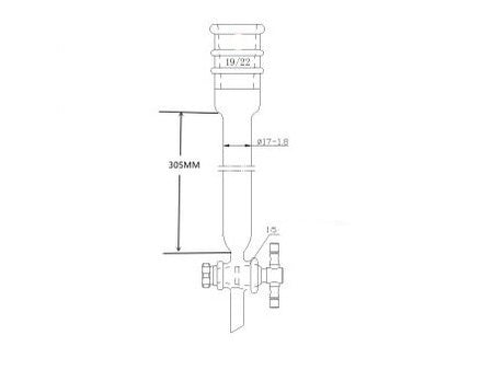 MSE PRO Reinforced Port, Chromatography Column, φ17mm, Effective Length 305mm, Gate Aperture: 2mm, 19/22 - MSE Supplies LLC