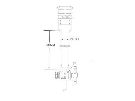 MSE PRO Reinforced Port, Chromatography Column, φ17mm, Effective Length 305mm, Gate Aperture: 2mm, 19/22 - MSE Supplies LLC