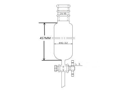MSE PRO Reinforced Port, Chromatography Column, φ46mm, Effective Length 457mm, Gate Aperture: 2mm, 24/40