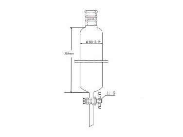 MSE PRO Reinforced Port, Chromatography Column, φ60mm, Effective Length 203mm, Gate Aperture: 4mm, 24/40