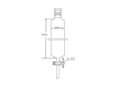 MSE PRO Reinforced Port, Chromatography Column, φ60mm, Effective Length 610mm, Gate Aperture: 4mm, 24/40