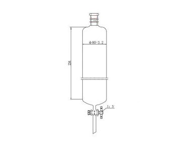 MSE PRO Reinforced Port, Chromatography Column, φ80mm, Effective Length 254mm, Gate Aperture: 4mm, 24/40