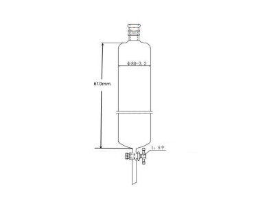 MSE PRO Reinforced Port, Chromatography Column, φ80mm, Effective Length 610mm, Gate Aperture: 4mm, 24/40 - MSE Supplies LLC