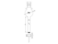 MSE PRO Reinforced port, with Hook, Sand Plate Chromatography Column, 24/40, φ17mm, Effective Length 305mm, Storage Ball Capacity 100mL