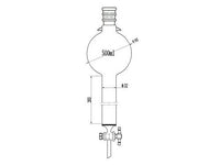 MSE PRO Reinforced port, with Hook, Sand Plate Chromatography Column, 24/40, φ32mm, Effective Length 203mm, Storage Ball Capacity 500mL