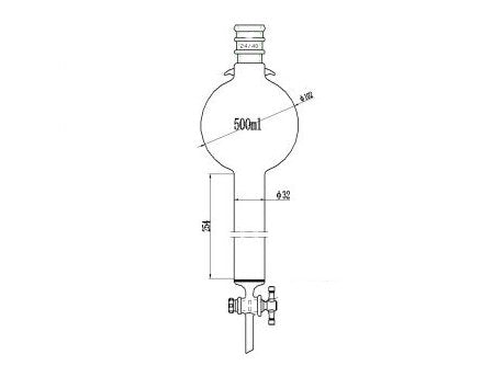 MSE PRO Reinforced port, with Hook, Sand Plate Chromatography Column, 24/40, φ32mm, Effective Length 254mm, Storage Ball Capacity 500mL