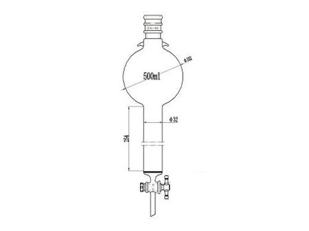 MSE PRO Reinforced port, with Hook, Sand Plate Chromatography Column, 24/40, φ32mm, Effective Length 254mm, Storage Ball Capacity 500mL