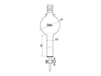 MSE PRO Reinforced port, with Hook, Sand Plate Chromatography Column, 24/40, φ32mm, Effective Length 254mm, Storage Ball Capacity 500mL