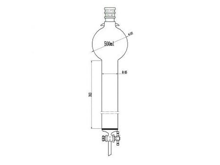 MSE PRO Reinforced port, with Hook, Sand Plate Chromatography Column, 24/40, φ46mm, Effective Length 203mm, Storage Ball Capacity 500mL
