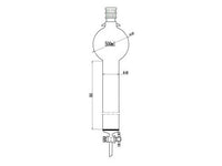 MSE PRO Reinforced port, with Hook, Sand Plate Chromatography Column, 24/40, φ46mm, Effective Length 203mm, Storage Ball Capacity 500mL