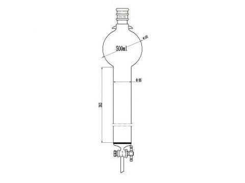 MSE PRO Reinforced port, with Hook, Sand Plate Chromatography Column, 24/40, φ46mm, Effective Length 203mm, Storage Ball Capacity 500mL