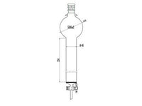 MSE PRO Reinforced port, with Hook, Sand Plate Chromatography Column, 24/40, φ46mm, Effective Length 254mm, Storage Ball Capacity 500mL