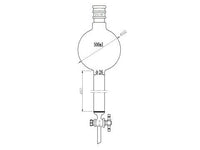 MSE PRO Reinforced Port, with Sand Plate Storage Ball Chromatography Column, 24/40, φ26mm, Effective Length 457mm, Storage Ball Capacity 500mL - MSE Supplies LLC