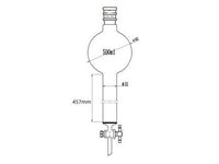 MSE PRO Reinforced Port, with Sand Plate Storage Ball Chromatography Column, 24/40, φ32mm, Effective Length 457mm, Storage Ball Capacity 500mL