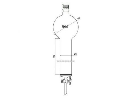MSE PRO Reinforced Port, with Sand Plate Storage Ball Chromatography Column, 24/40, φ60mm, Effective Length 254mm, Storage Ball Capacity 500mL