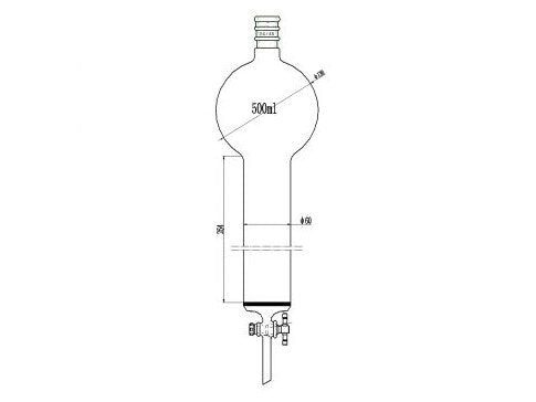 MSE PRO Reinforced Port, with Sand Plate Storage Ball Chromatography Column, 24/40, φ60mm, Effective Length 254mm, Storage Ball Capacity 500mL
