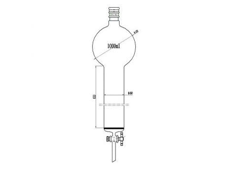 MSE PRO Reinforced Port, with Sand Plate Storage Ball Chromatography Column, 24/40, φ60mm, Effective Length 610mm, Storage Ball Capacity 1000mL