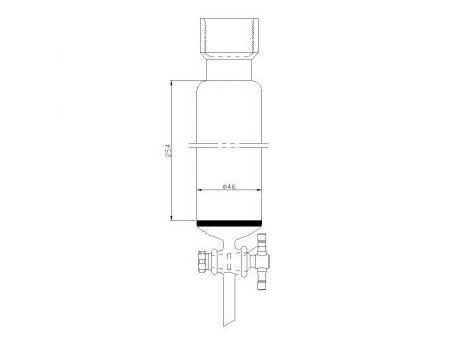 MSE PRO Sand Plate Chromatography Column, 25# Internal Thread, φ46mm, 2mm Aperture, Effective Length: 254mm
