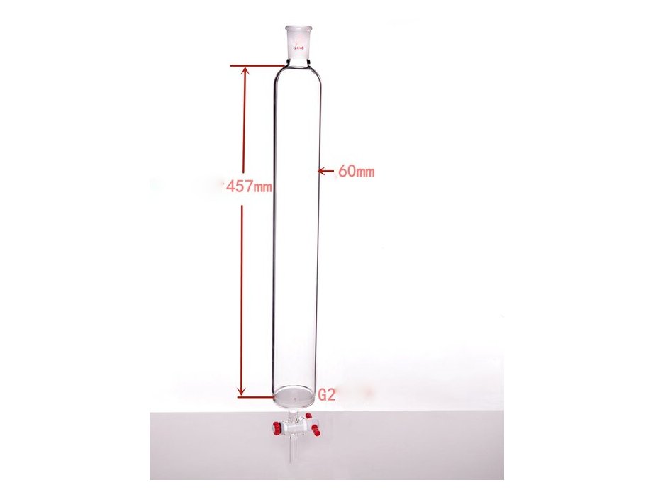 MSE PRO Sand Plate Chromatography Column, φ60mm, Effective Length 457mm, Gate Aperture: 4mm, 24/40