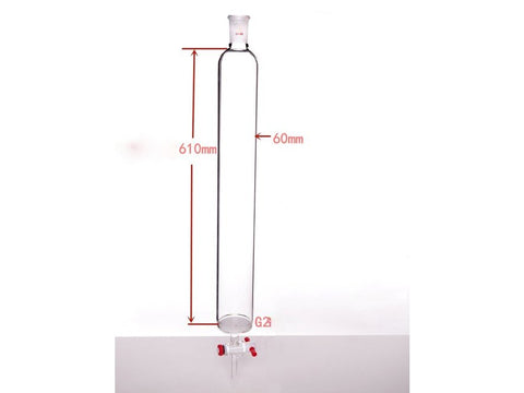 MSE PRO Sand Plate Chromatography Column, φ60mm, Effective Length 610mm, Gate Aperture: 4mm, 24/40