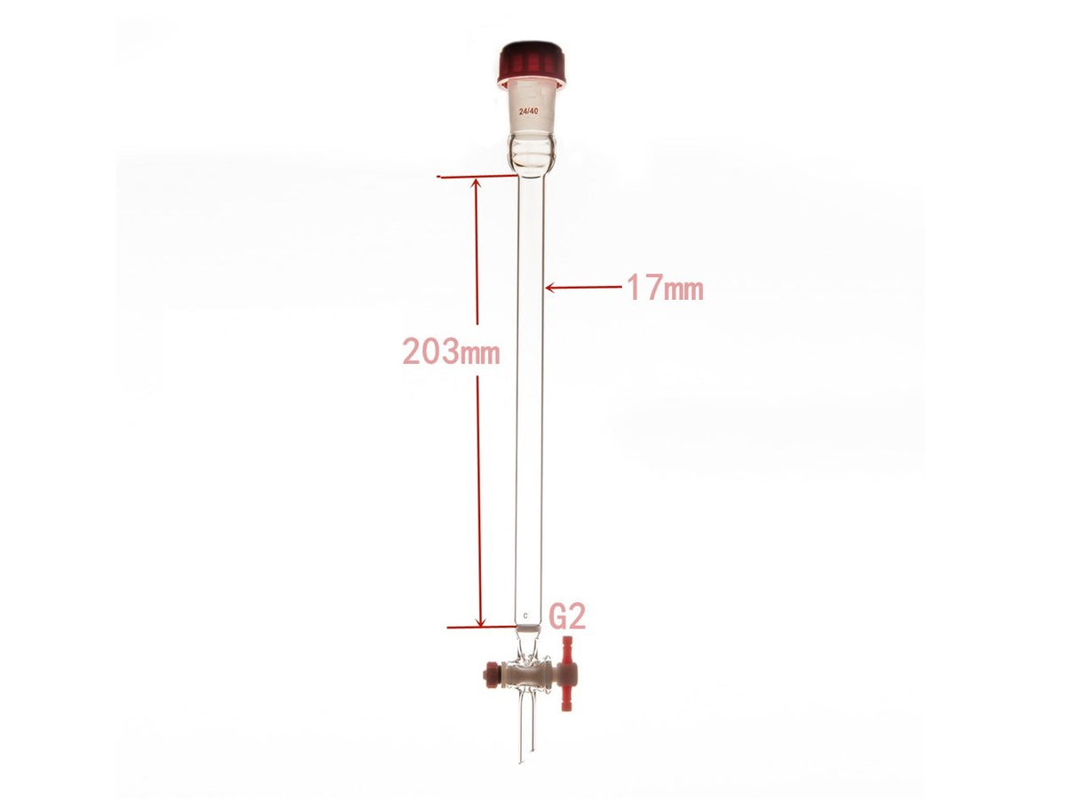 MSE PRO Sand Plate Chromatography Column, External Threads, φ17mm, Effective Length: 203mm - MSE Supplies LLC