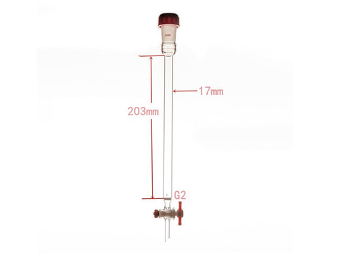 MSE PRO Sand Plate Chromatography Column, External Threads, φ17mm, Effective Length: 203mm - MSE Supplies LLC