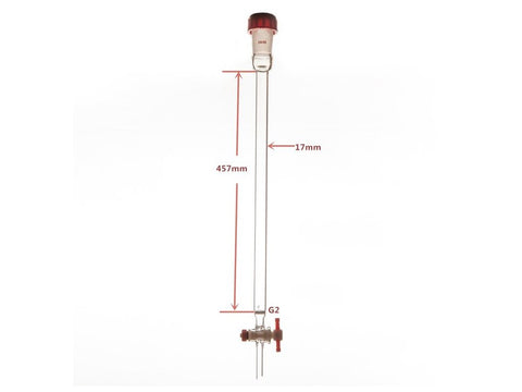 MSE PRO Sand Plate Chromatography Column, External Threads, φ17mm, Effective Length: 457mm - MSE Supplies LLC