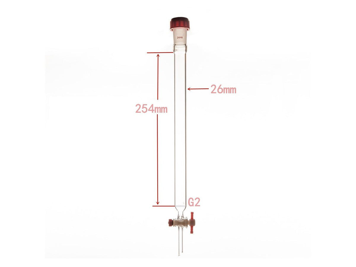 MSE PRO Sand Plate Chromatography Column, External Threads, φ26mm, Effective Length: 254mm - MSE Supplies LLC