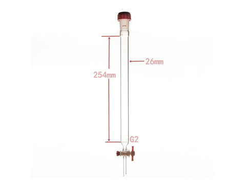 MSE PRO Sand Plate Chromatography Column, External Threads, φ26mm, Effective Length: 254mm - MSE Supplies LLC