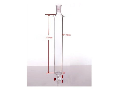 MSE PRO Sand Plate Chromatography Column with Ears, φ46mm, Effective Length 457mm, Gate Aperture: 2mm, 24/40