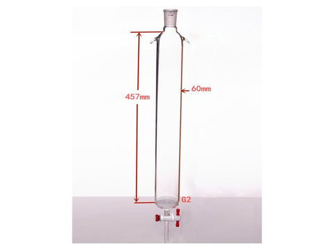 MSE PRO Sand Plate Chromatography Column with Ears, φ60mm, Effective Length 457mm, Gate Aperture: 4mm, 24/40